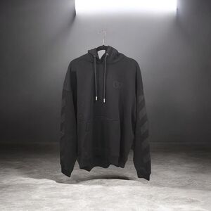 Off-White Black Diagonal Sleeve Hoodie – Size L – Authentic - COA Included